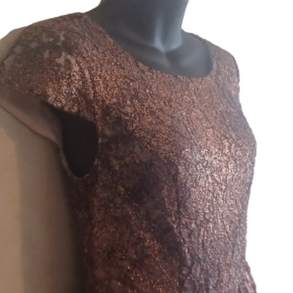 Kensie pretty Bronzey / coppery metallic lined dress . Size small. Parties! - Picture 3 of 9